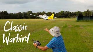 Park flying a classic P-51 foamie with an anonymous old timer | RC Planes