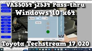   VAS5054 j2534 Pass-thru Windows 10 x64 скачать установить Toyota Techstream 17.020