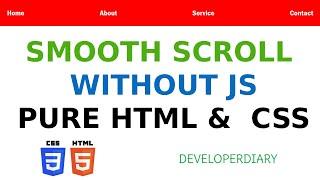 Smooth Scrolling Effects with Pure CSS - For Beginners - 2020 | Developerdiary