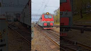Russian freight train starts moving on the Trans Siberian Railway