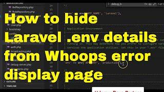 How to disable laravel .env environment and details section in Whoops error display