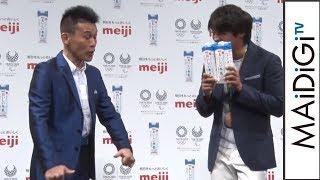 柳沢慎吾、“平馬先輩”を披露　「明治おいしい牛乳」イベント会見1