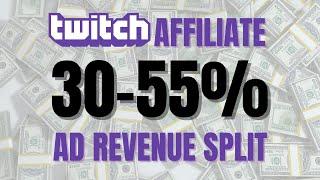 Twitch new Ad revenue split as affiliate