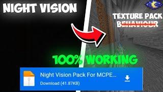 Night Vision Texture Pack For Mcpe 1.20+ | Night Vision Texture Pack For Minecraft Pe