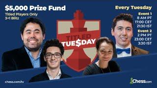 Dec 24, 2024 - Titled Tuesday Early Edition Feat. Magnus Carlsen, Hikaru, Wesley, Anish, Parham!