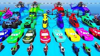 GTA V SPIDER-MAN VS HULK FRANKLIN  CARS RACE CHALLENGE + SUPERHERO CARS RACE MEGA RAMP+REAL GAMEPLAY