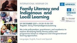 International Webinar On | Family Literacy and Indigenous and Local Learning