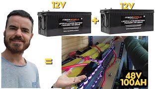 Building a DIY 48v battery USING 2x 12v ITECHWORLD BATTERYS!