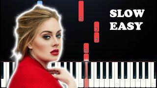 Adele - Easy On Me (SLOW EASY PIANO TUTORIAL)