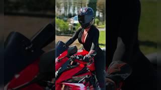 Sexy Lady Biker Gyatt ️ Motorcycle Girl Gyatt #bike #bikelover #bikergirl #riderlife #ladybiker