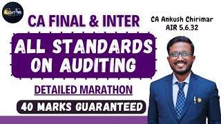 ALL Standards on Auditing (SAs) Marathon - 40 Marks Guaranteed | CA Final & CA Inter Audit - Nov'24