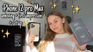 iPhone 12 Pro Max Gold  Unboxing+Setup | first impression | deutsch ~ sabrinaweis