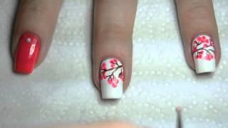 Easy Cherry Blossom Nail Art | Маникюр Сакура для начинающих