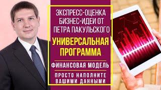 Универсальная программа | финансовая модель в MS Excel для экспресс-оценки бизнес-идеи, проекта!