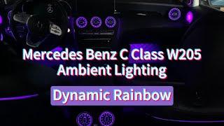 Upgrade Your Mercedes-Benz C-Class W205 with Vibrant Ambient Lighting 7 Set Kit Dynamic Rainbow