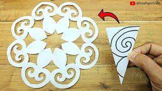 Love Shape Paper Cutting Design | How to Make Paper Snowflake Easy | Easy Paper Crafts