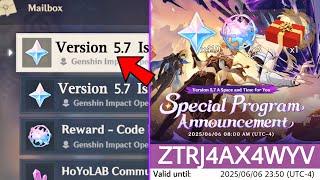OFFICIAL!! REDEEM CODES for 410 PRIMOGEMS And 5.7 LIVESTREAM DATE – Genshin Impact