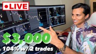 LIVE TRADING - $3,000 Profits In Real Time (104% Move)