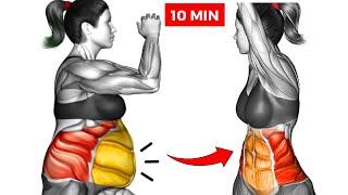 Stubborn Belly Fat and Slim Waist Exercise | 10 BEST STANDING Exercises To Reduce BELLY FLAB QUICKLY