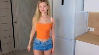 Stylish Orange Crop Top & Denim Skirt Outfit Ideas | LookBook Fashion Tips