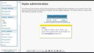 Managing styles in PHPBB