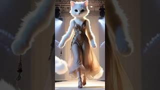 Cat Walks the Fashion Ramp Like a Diva. Ai