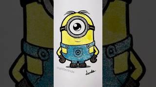 Stuart  #coloring #colouring #glittergelpens #satisfying #glitterpens #satisfyingvideo #minions