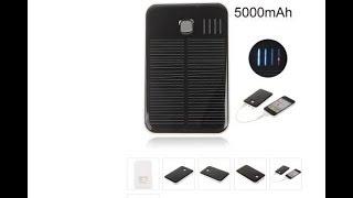 Review - 5000 mAh - Solar Battery Pack (for charging all modern electronic devices)