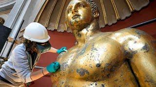 Giant golden Hercules restored to its ancient glory at Vatican Museums