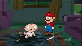 Mario jumps on turtle - family guy