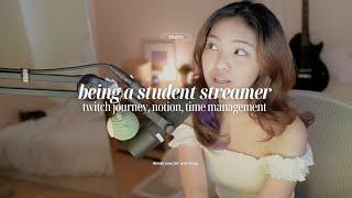 my streamer journey  | balancing studying while streaming, notion tour, streamer tips