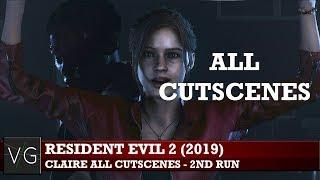 Resident Evil 2 (2019) - Claire Redfield all cutscenes (2nd run + true ending)