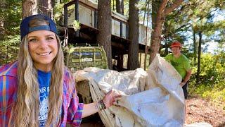 DIY Wall Tent Rainfly Made From Trash! | Off Grid Treehouse Build Ep. 24