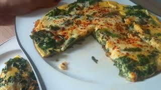 Spinach omelet. Delicious healthy breakfast! One of my favorite breakfasts, I cook often.