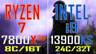 RYZEN 7 7800X3D vs INTEL i9 13900KS || PC GAMES TEST ||