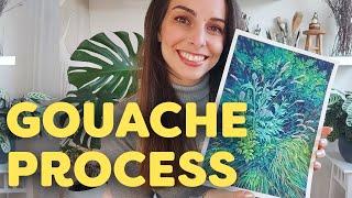 GOUACHE PAINTING Step by Step Process