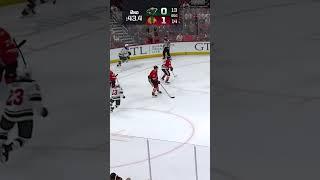 Mrazek makes a save with Hall's stick 