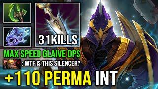 WTF 110 Perma INT Max Speed Glaive Bounce DPS with Parasma Moon Shard Silencer Dota 2