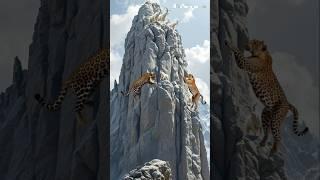  Leopards Attack! But Mountain Goats Pull Off Insane Cliff Escape  표범의 공격 #shorts #goat #leopard