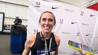 Shelby Houlihan talks after making first team since her 4-year doping ban