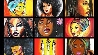 Acrylic Painting for beginners AFRICAN WOMEN | Easy Painting Vered