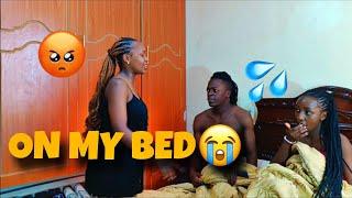 cheating on my girlfriend prank caught in bed p*nts downwith another girl she cried