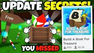 *NEW* UPDATE SECRETS!! (New Items) | Build a boat for Treasure ROBLOX