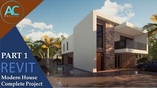 Modern House | Part 1 | Complete Step by Step Project | Revit Tutorial