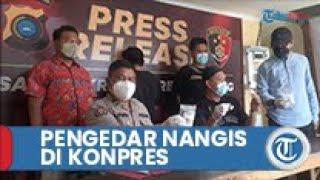 Pengedar Ini Nangis Usai Konferensi Pers yang Digelar Polres Belitung, Ketahuan Simpan 152 Gram Sabu