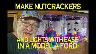 Easy to Make Nutcrackers and The easiest Way To Power Regular Christmas Lights For Any Car or Truck