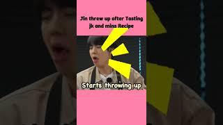 jin threw up after tasting jk and and mins recipe #jinkook #kookjin #jinkookmoments