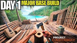 Over 100 Logs for this Day 1 Base | Project Castaway Gameplay | Part 1