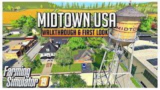 MIDTOWN USA 4X FIRST LOOK | NEW AMERICAN STYLE 4X MAP | FARMING SIMULATOR 19