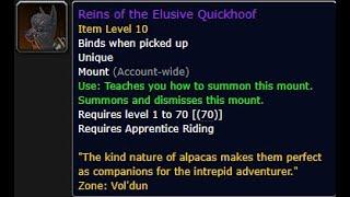 How To Get The Elusive Quickhoof Mount And What It Looks Like!